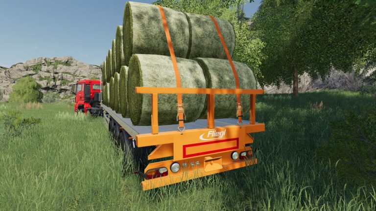 Fliegl Flatbed Semitrailer V1 3 0 0 FS19 Mod FS25 Mods FS22 Mods