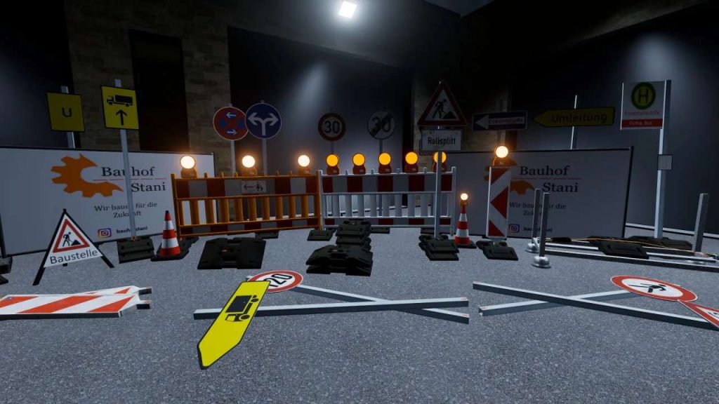 Pack De Panneaux De Chantier FS22 V1 0 0 0 Mod FS25 Mods FS22 Mods