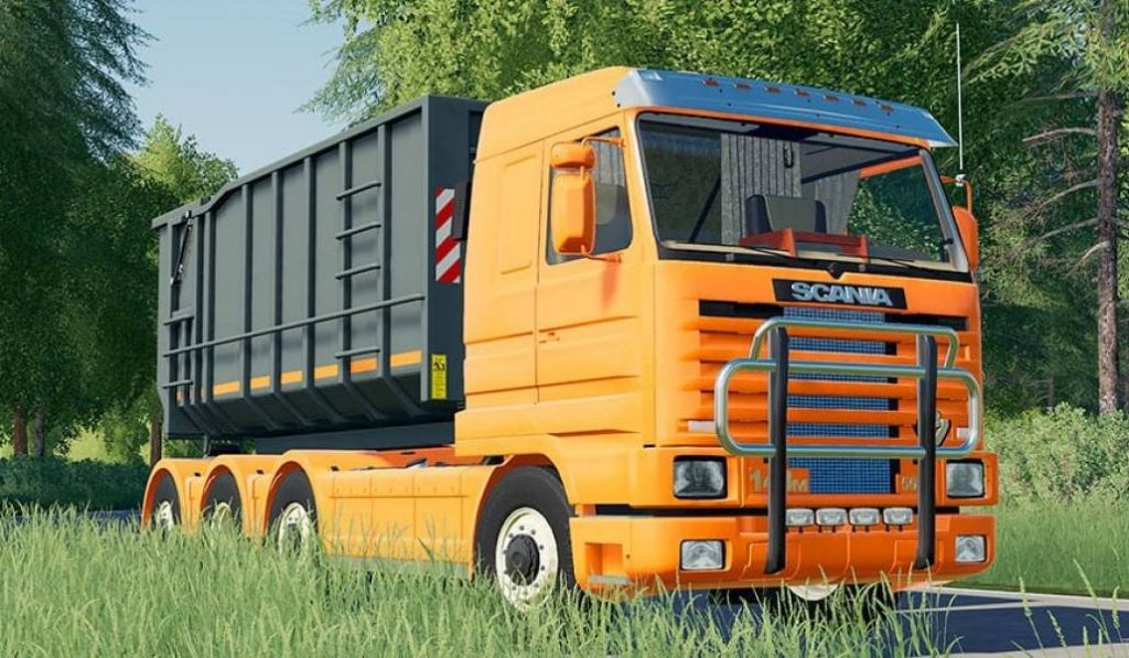 Scania 143M Hooklift Semi-camion FS19 - FS22 Mod / F19 Mod